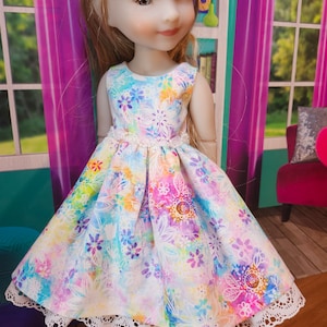 Summer flowers dress made for 15 inch Ruby Red Fashion Friends dolls