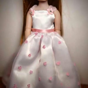Pink Heart gown made for 14.5 inch Ruby Red Fashion Friends dolls, pink, white
