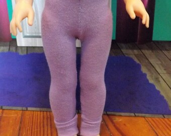 Lavender leggings made for 14.5 inch dolls, doll basics