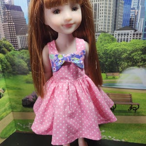 Pink dots  dress made for 15 inch Ruby Red Fashion Friends dolls