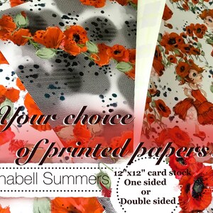 Karte auf Lager Drucke, 12 "x 12", Annabelle Sommer Poppie Design, Sommer-Kunst-Muster, Scrapbooking, Kartengestaltung, Oberflächengestaltung, eine einseitige, doppelte doppelseitig