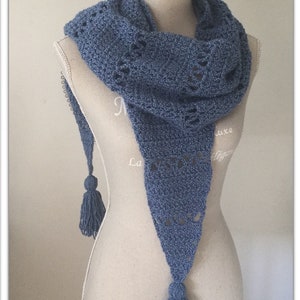 Aztec tassel scarf crochet pattern in both Dutch and US terms, scarf, make it yourself, digital download