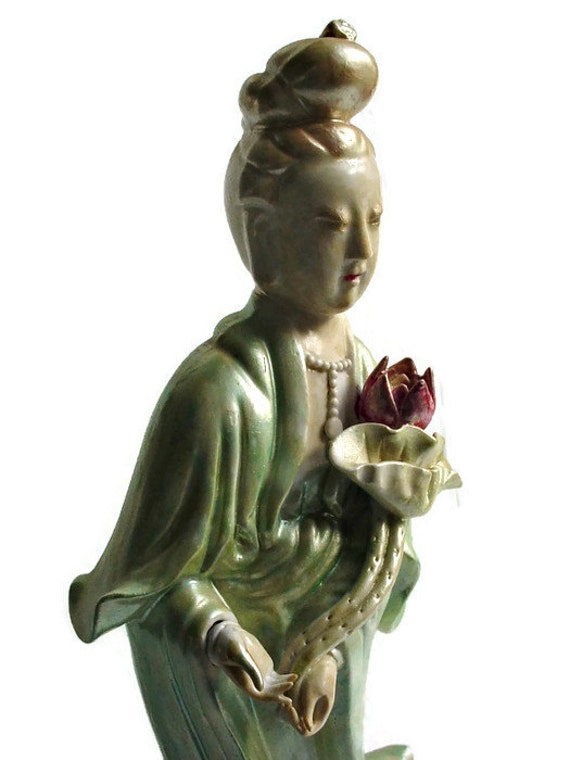 Porcelain Kwan Yin Figurine with Removable Hand Made in Hong Etsy