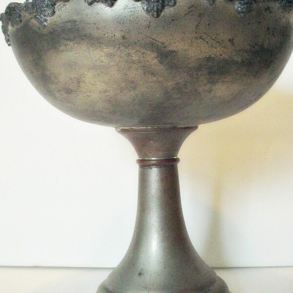 Cottage Chic Vintage Silverplate Pedestal Bowl~~ Tall Vintage Fruit Bowl~~Vintage Pedestal Bowl~~Silverplate Brass Fruit Bowl