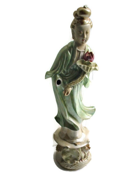 Porcelain Kwan Yin Figurine with Removable Hand Made in Hong Etsy