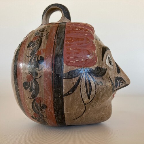 Vintage Tonala shops Pottery / Hand Painted Face / Folk Art Bank