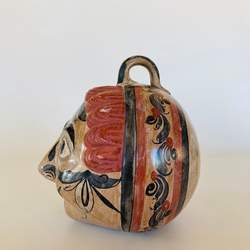 Vintage Tonala shops Pottery / Hand Painted Face / Folk Art Bank