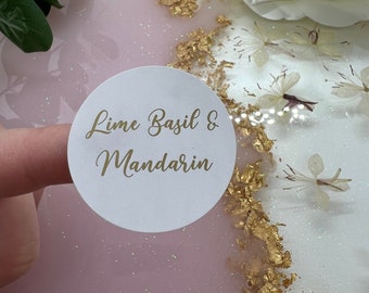 37mm Foiled Cake Flavour Stickers. Pastel. Wedding Stickers. Party Stickers. Business Stickers.