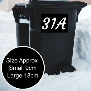 Aangepaste recycling Wheelie Bin Huisnummer Sticker label Vinyl Decal