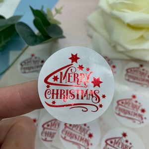 35 pegatinas navideñas metalizadas de 37 mm