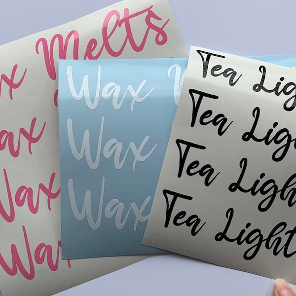 Wax Melts Tea Lights Label Vinyl Decal Sticker Mrs Hinch Gift