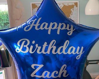 Personalised Balloon Vinyl Decal. Happy Birthday VINYL DECAL ONLY
