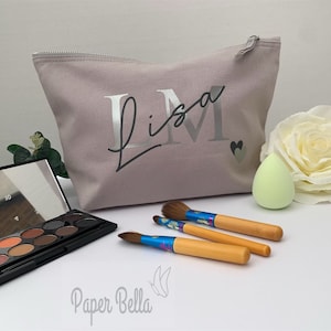 Beauty case in tela personalizzato con nome e iniziali