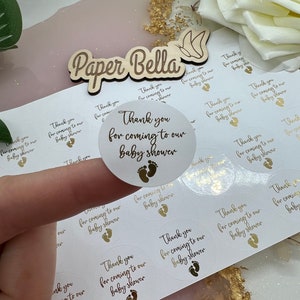 Baby Shower Thank You Baby Shower Foiled Stickers. Party Bag Stickers.