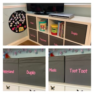 Custom Storage Label Cube Toy Storage Sticker Playroom Kids Bedroom Nursery