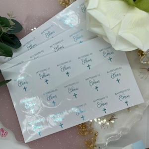 Personalised Bapttesimo Di Foiled Stickers. Party Bag Stickers.  Thank You for coming to.