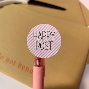 48 Matt Happy Post-stickers. Pastel. Trouwstickers. Feeststickers. Zakelijke stickers.