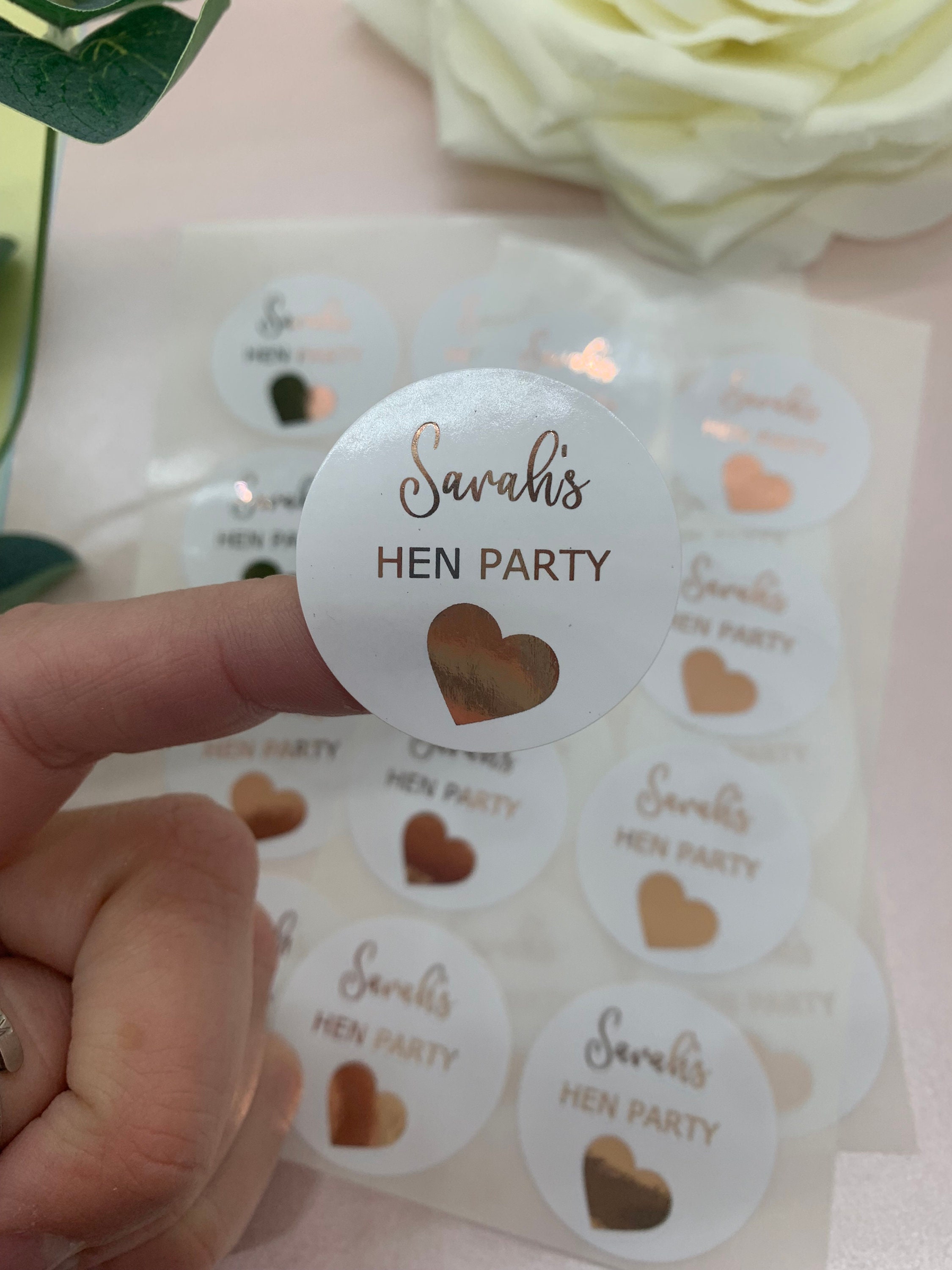 Personalised Hen Party Foiled Stickers. Party Bag Stickers. Etsy UK