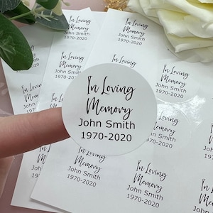 Personalised Gloss In Loving Memory Stickers.