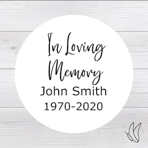 Personalised Gloss In Loving Memory Stickers.