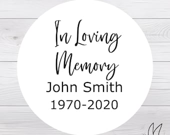 Personalised Gloss In Loving Memory Stickers.