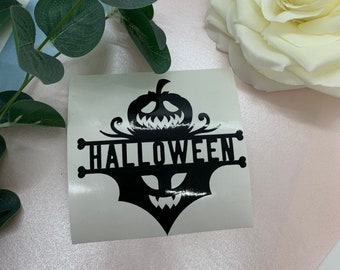 Halloween Pumpkin Face Vinyl, Halloween Decal, Decoration Sticker,