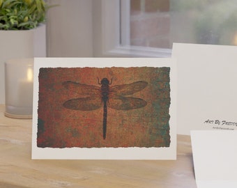 Dragonfly Print Greeting Cards Brown Dragonfly Stationery and Blank Cards