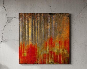 Industrial Abstract Wall Art - Rusted Steel Print on Recycled Aluminum
