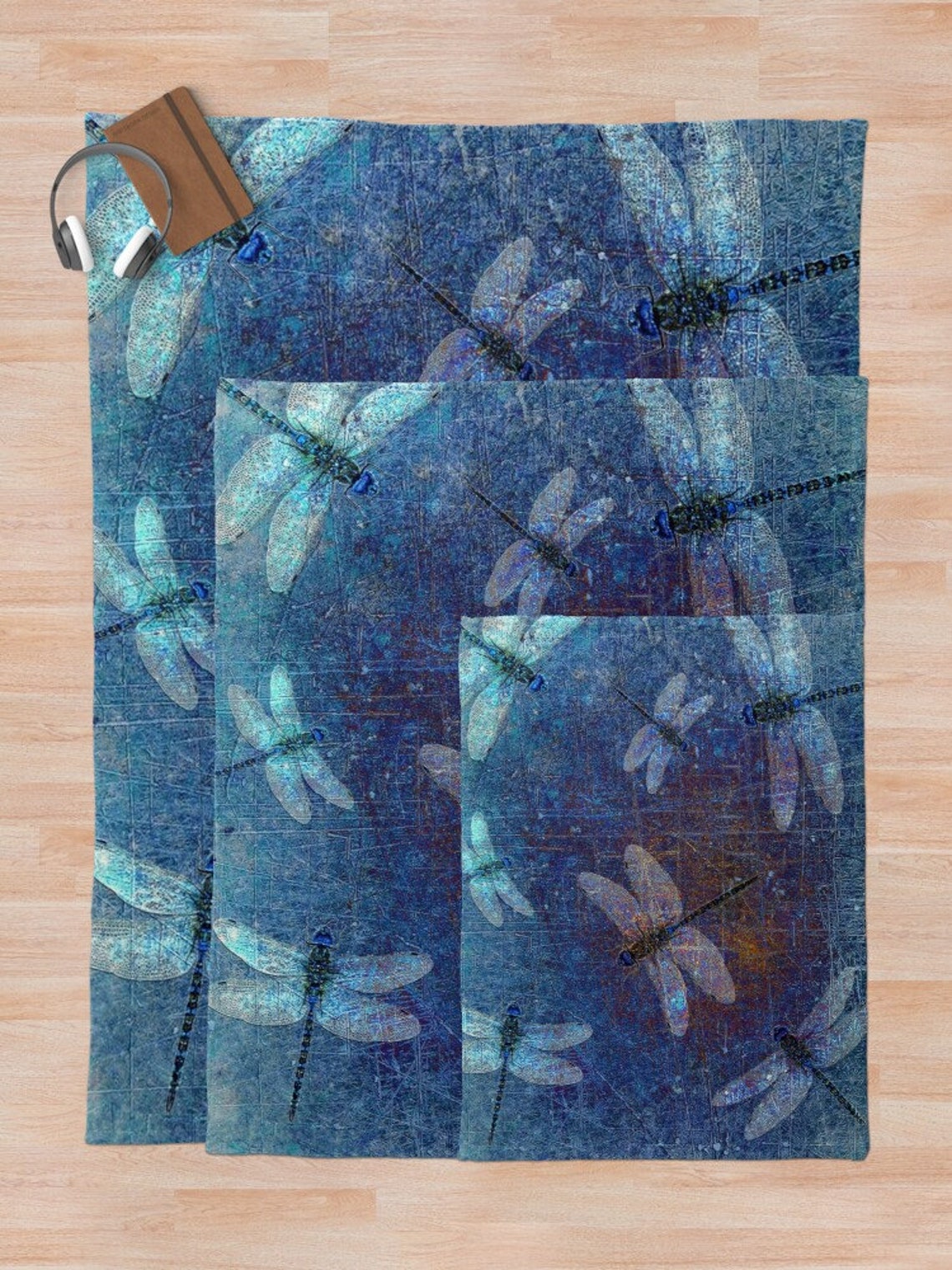 Dragonfly Themed Blankets Flight of Dragonflies on Etsy