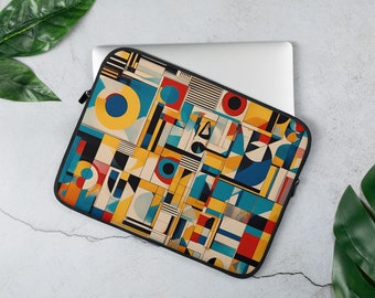 Techie, Computer and Art Lover Gifts, Bold Mid Century Modern Wall Art Print Laptop sleeve