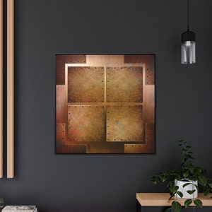 Steampunk Copper Rivet Canvas Print - Framed Industrial Wall Art