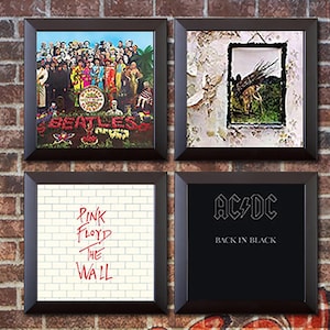 Clearance Sale, Vinyl Record Wall Display Frames, Set of 4 Frames to Display 33 LPs on the Wall, Gift for Vinyl Collectors
