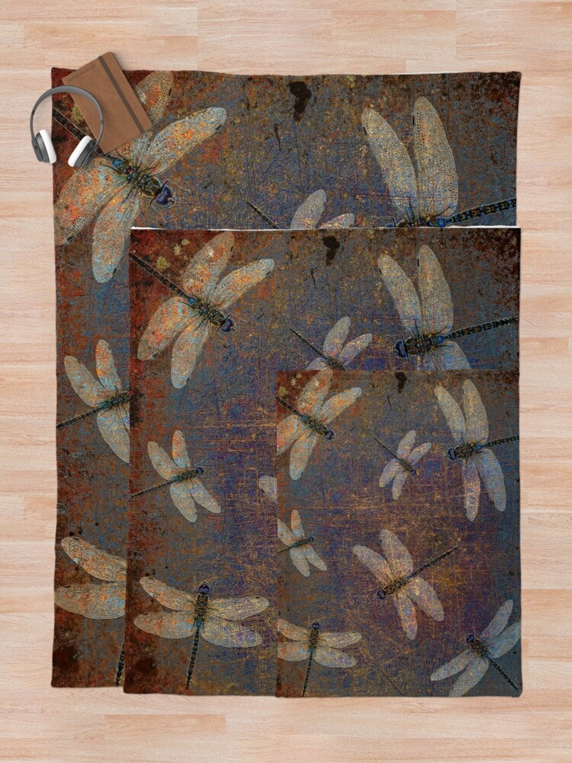 Dragonfly Themed Blankets Flight of Dragonflies on Etsy
