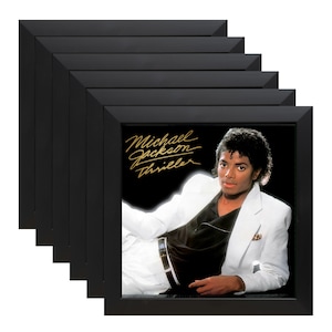 Vinyl Record Frame Set: Black PVC Wall Display (Set of 6)