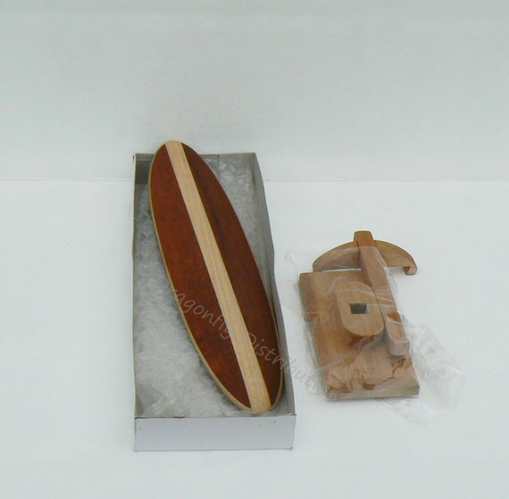Hand Made California Mahogany Mini Surfboard Collectible Miniatures