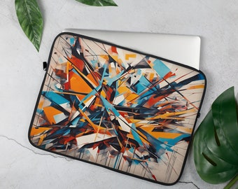 Techie and Computer Themed Gifts, Modern Art Explosion Print on Laptop sleeve