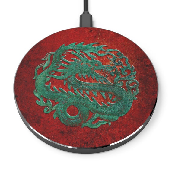Wireless Charger For Iphone Or Android Phone Jade Circular Etsy