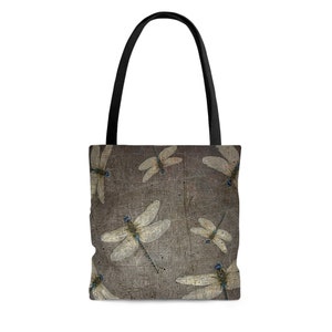 Dragonflies on Rustic Distressed Gray Stone Print Tote Bag