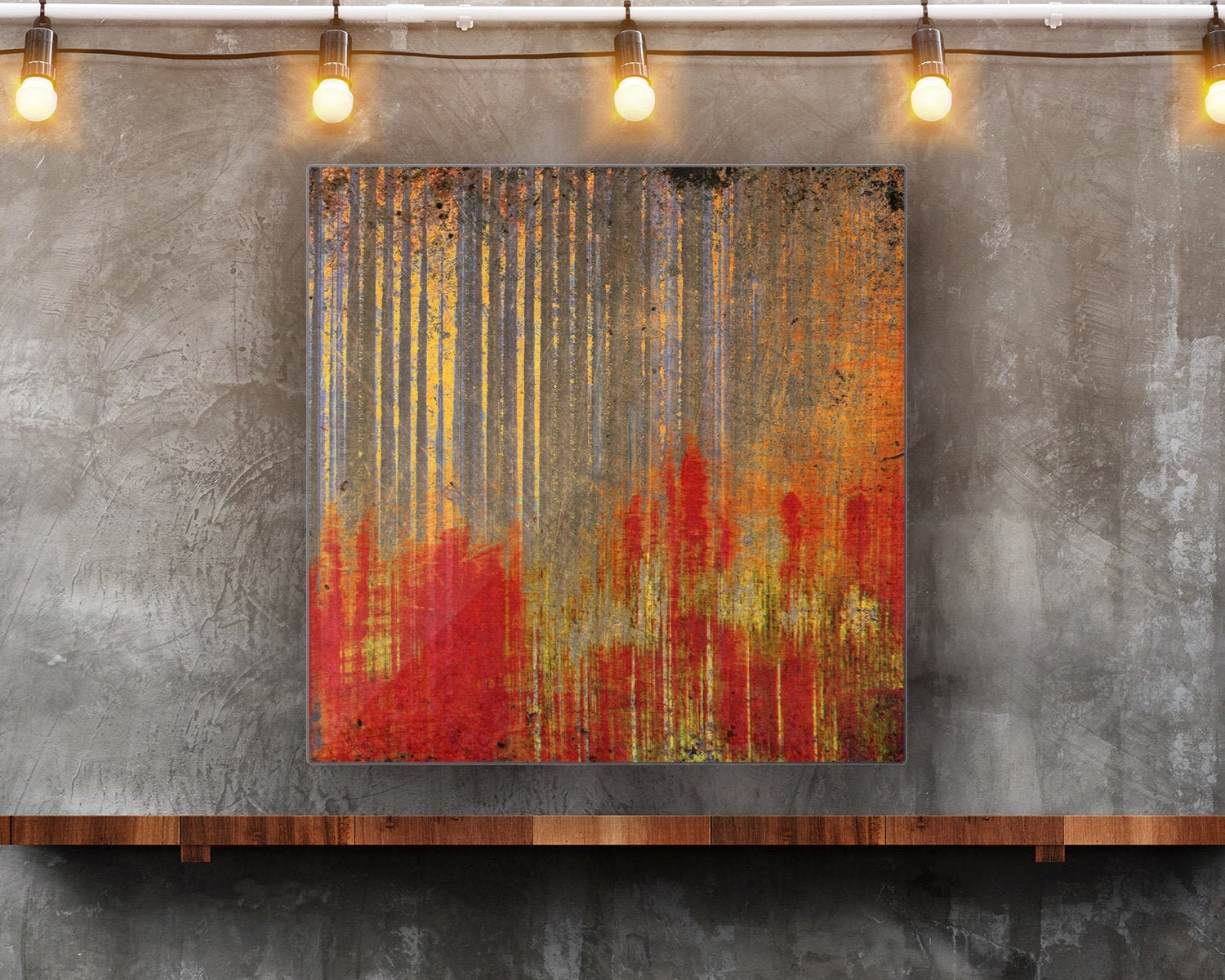 Modern Art Wall Decor, Abstract Art, Rusted Steel Print on a sheet of Recycled Aluminum