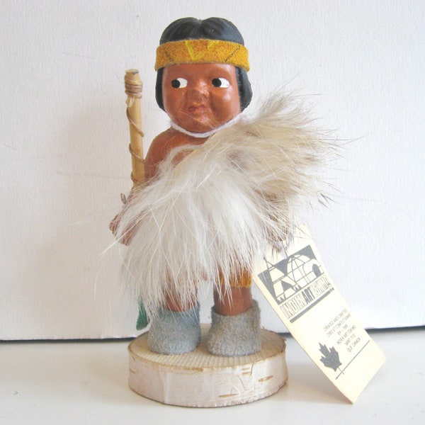 Native American Doll Figure Ornament by Art Indien Eskimo - 4"