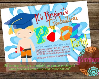 splash park graduation party invitation end of the year party etsy