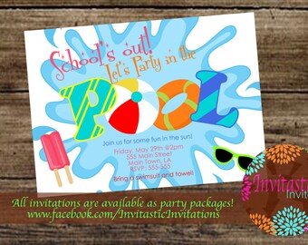 splash park graduation party invitation end of the year party etsy