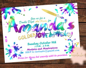 tie dye invitation etsy