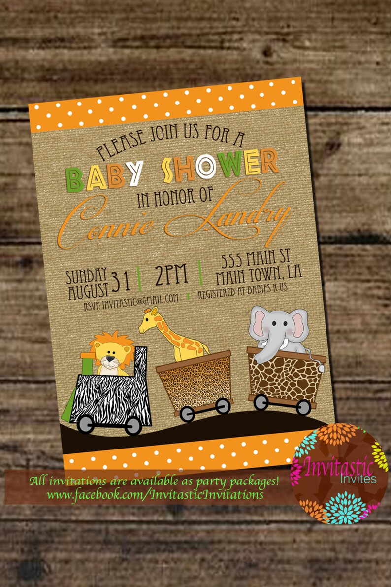 1 Zoo Themed Baby Shower Invitations
