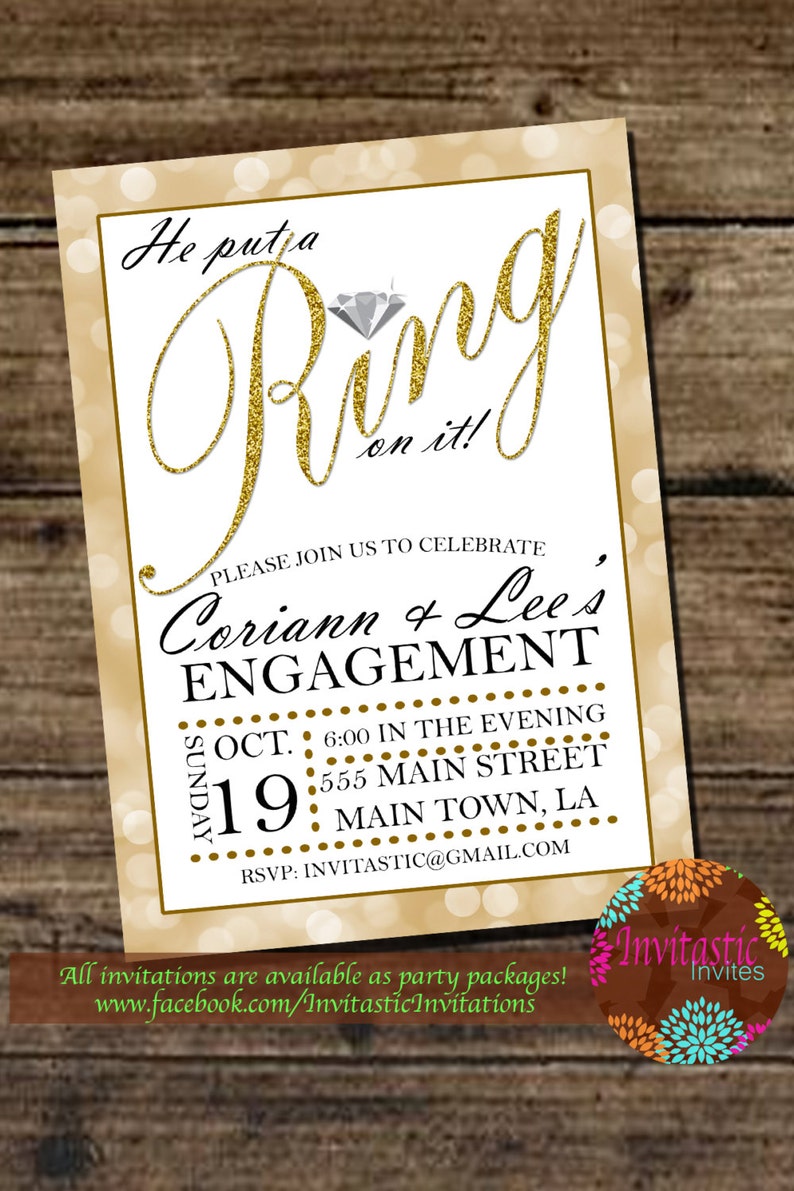 Engagement Party He Put A Ring On It Glitter Engagement Etsy