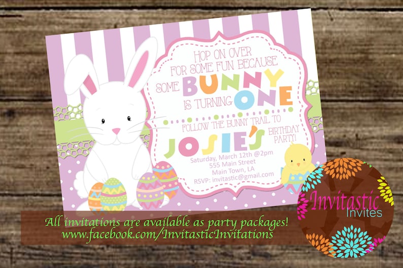 Easter Birthday Invitation Easter Some Bunny Themed Birthday Etsy