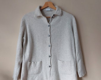 vintage Pull 100 % cachemire, Cardigan en tricot de laine, Pull en cachemire, Pull en laine, Pull en cachemire gris