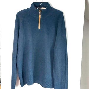 Vintage Pedro del Hierro Wool Sweater, Woolmark Knitwear, Unisex Jumper, Lambswool 80s Pullover, Vintage Half Zip, Grandpa  Archive Size L