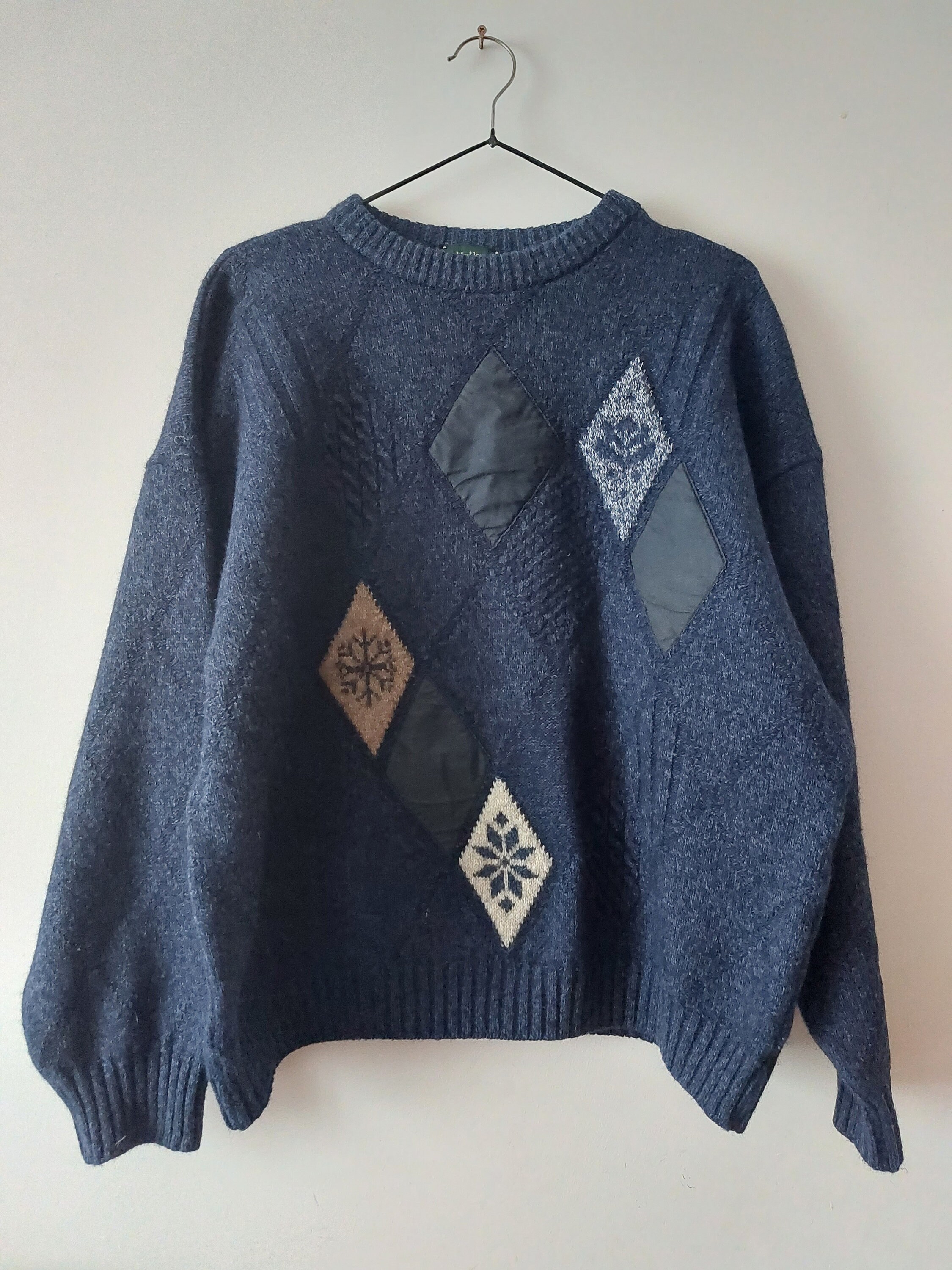 Vintage MELKA Retro Wool Sweater, 80s Knitwear, Oversized Unisex