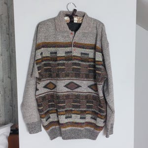 Vintage Wool Sweater, Italian Knitwear, Unisex Jumper, Wool 80s Style Pullover, Vintage Sweaters, Grandpa Sweater, Archive Clothes Size XL